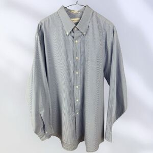VAN HEUSEN Blue/White Gingham Broadcloth Button Down Shirt | 17 34/35